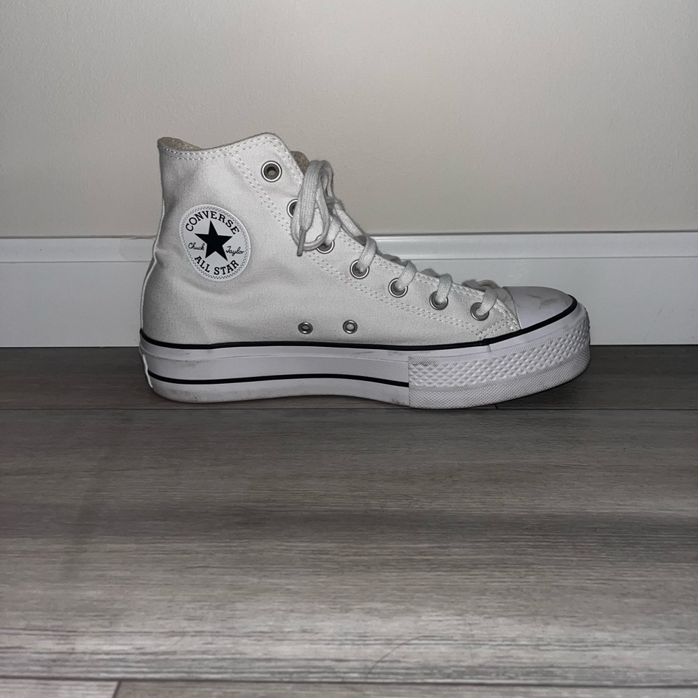 white converse chuck taylor all star lift platform canvas shoes